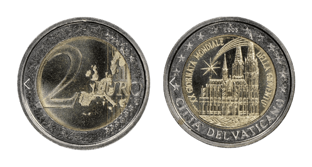 Moneda valiuosa de dos euros vaticano