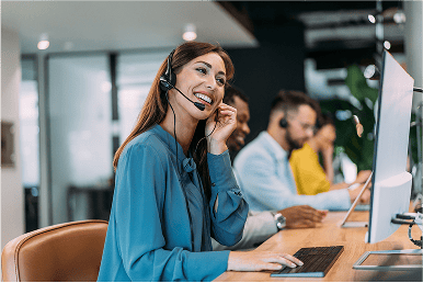 Woman at call center