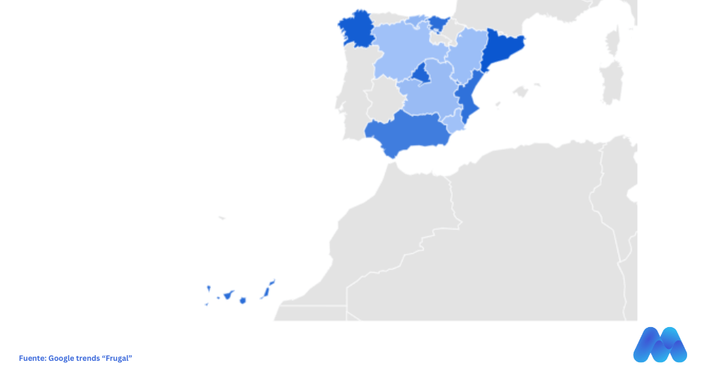 En dónde se ha buscado la palabra frugal en España